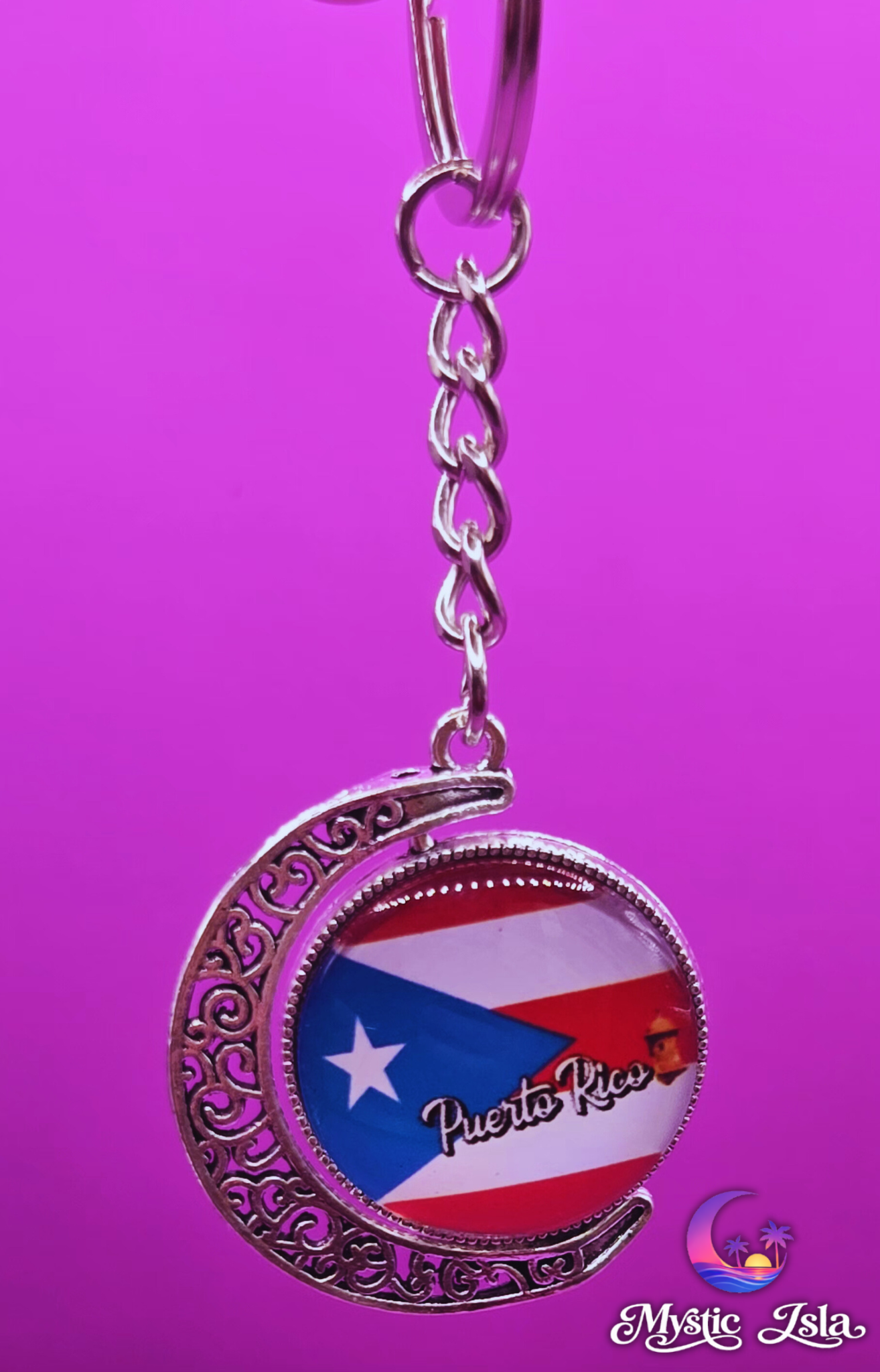 ISLA PICKUP | Puerto Rico Flag Keychain | Island Souvenir