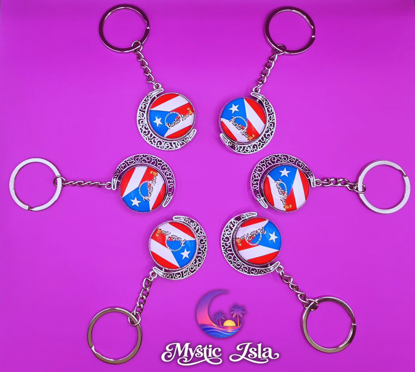 ISLA PICKUP | Puerto Rico Flag Keychain | Island Souvenir